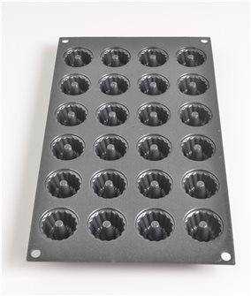 Silikonform mit Metallpartikeln schwarz für 24 Mini-Gugelhupf