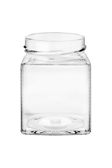 Quadratglas 314 ml mit hoher Mündung 66 mm zu 24 Stück