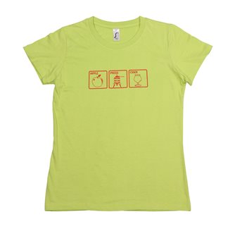 Damen T-Shirt XXL Apple Press Cider Tom Press grün mit rotem Aufdruck