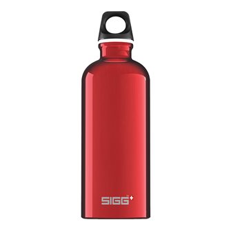 Traveller Red Sigg Aluminiumflasche 0,6 L leicht wiederverwendbar in Rot