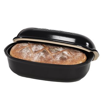 Moule à pain artisan miche et gros pain en céramique noir satin Truffe Emile Henry en EXCLUSIVITE