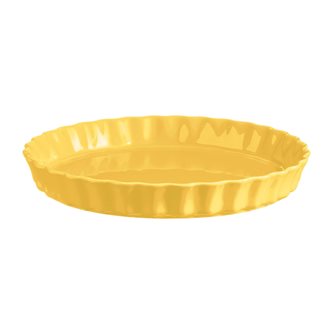 Plat à tarte 31 cm le bon plat Emile Henry en céramique émaillée jaune Provence