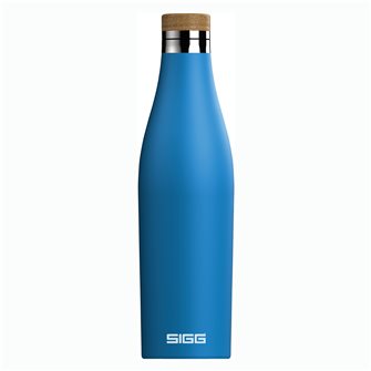 Sigg Meridian Isotherm Trinkflasche Edelstahl 0,5 Liter mit Edelstahl Verschluss in Metallblau