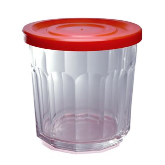 6 pots à confiture 450 ml avec couvercle plastique rouge Le Comptoir de la Conserve